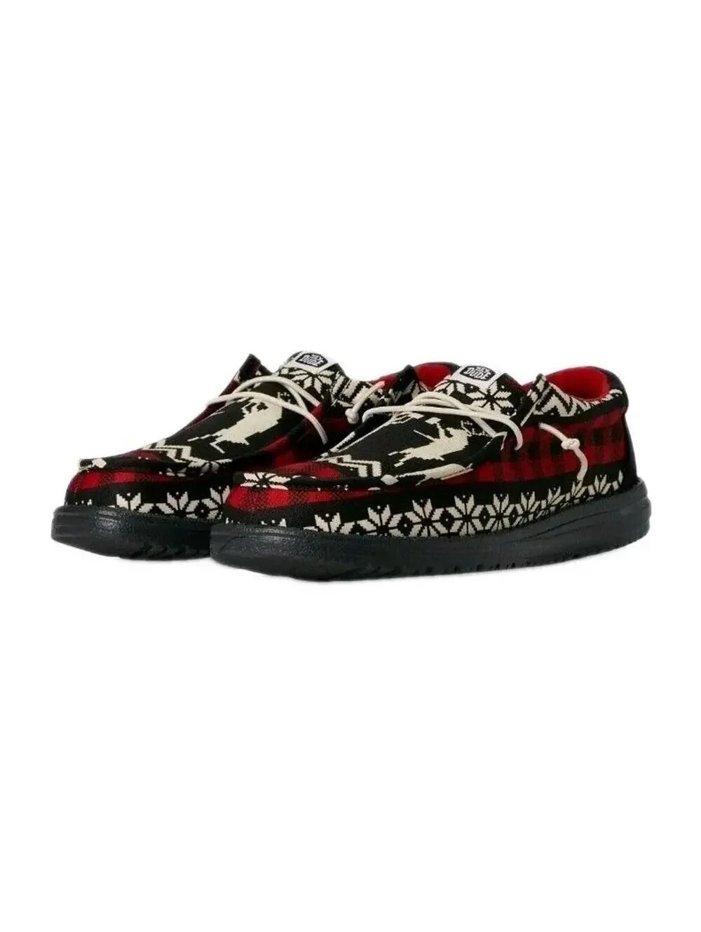 Hey Dude Wally Cheers Men's Size 11 Black Red Shoes Dudes